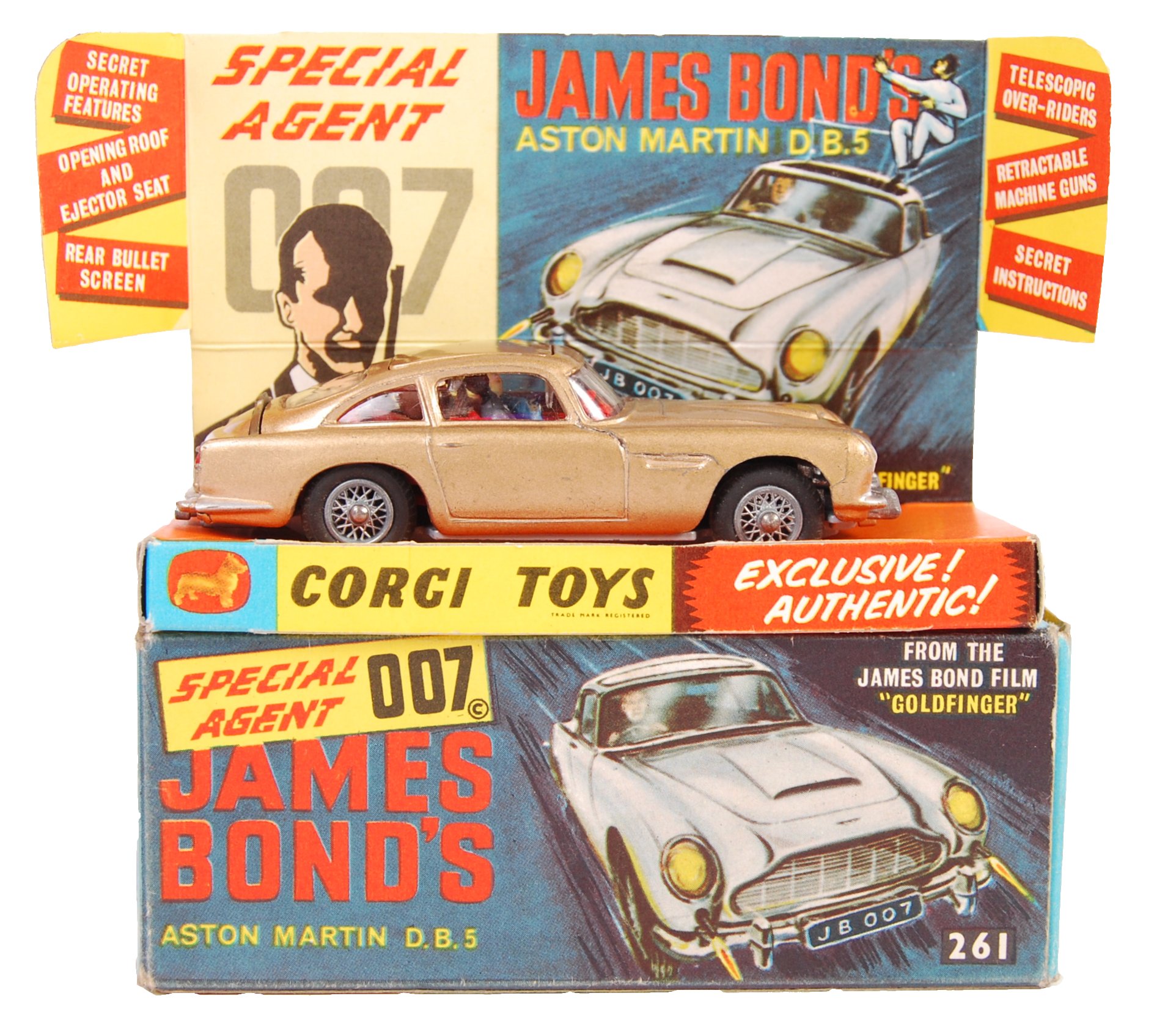 VINTAGE CORGI JAMES BOND ASTON MARTIN 261 DIECAST MODEL