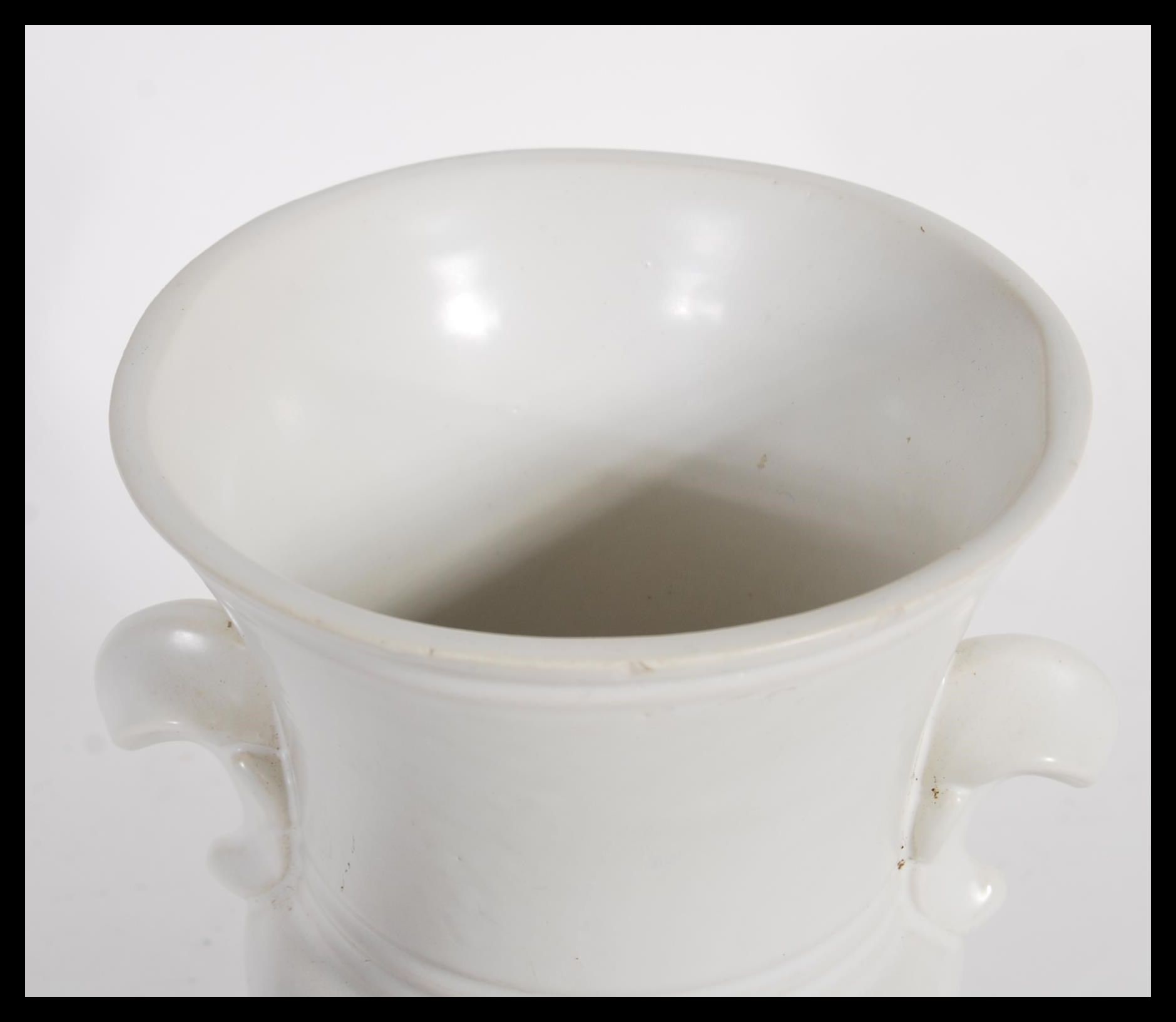 A vintage 20th century cream glazed pottery plant - Image 3 of 4