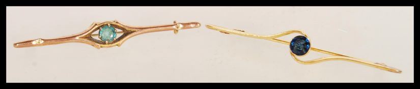 Two stamped 9ct gold late 19th Century / early 20t