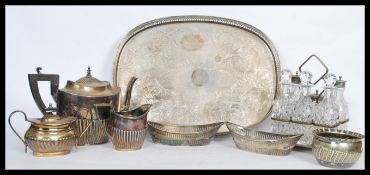 A good group of vintage silver plate items to incl