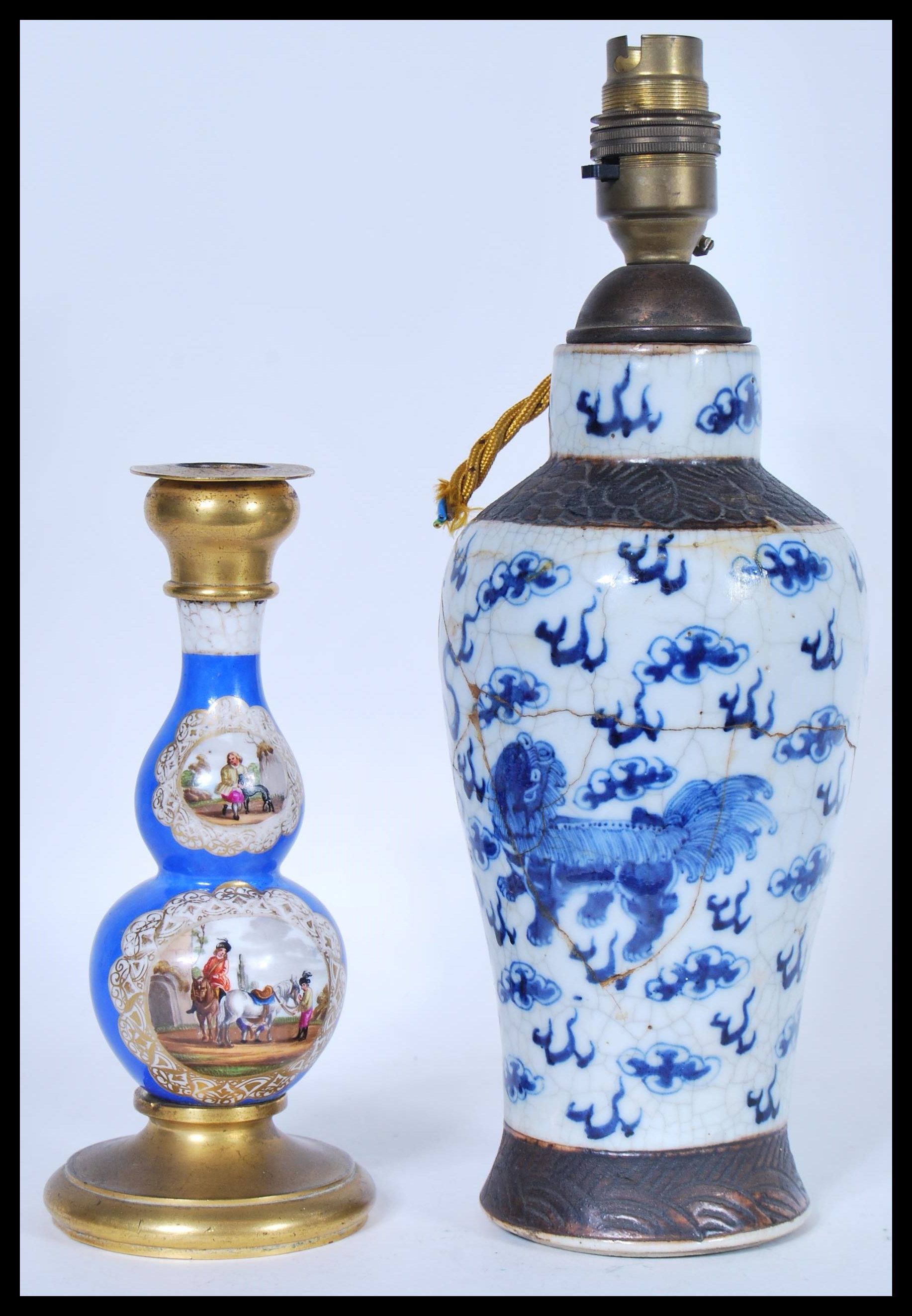 A 19th Century French Sevres style ceramic and gil