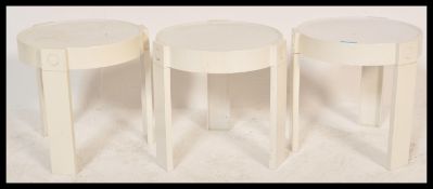 A retro 20th century nest of three tables believed