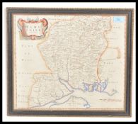 A 19th century framed and glazed hand coloured map