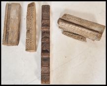 A selection of 20th Century carved oak wooden beam