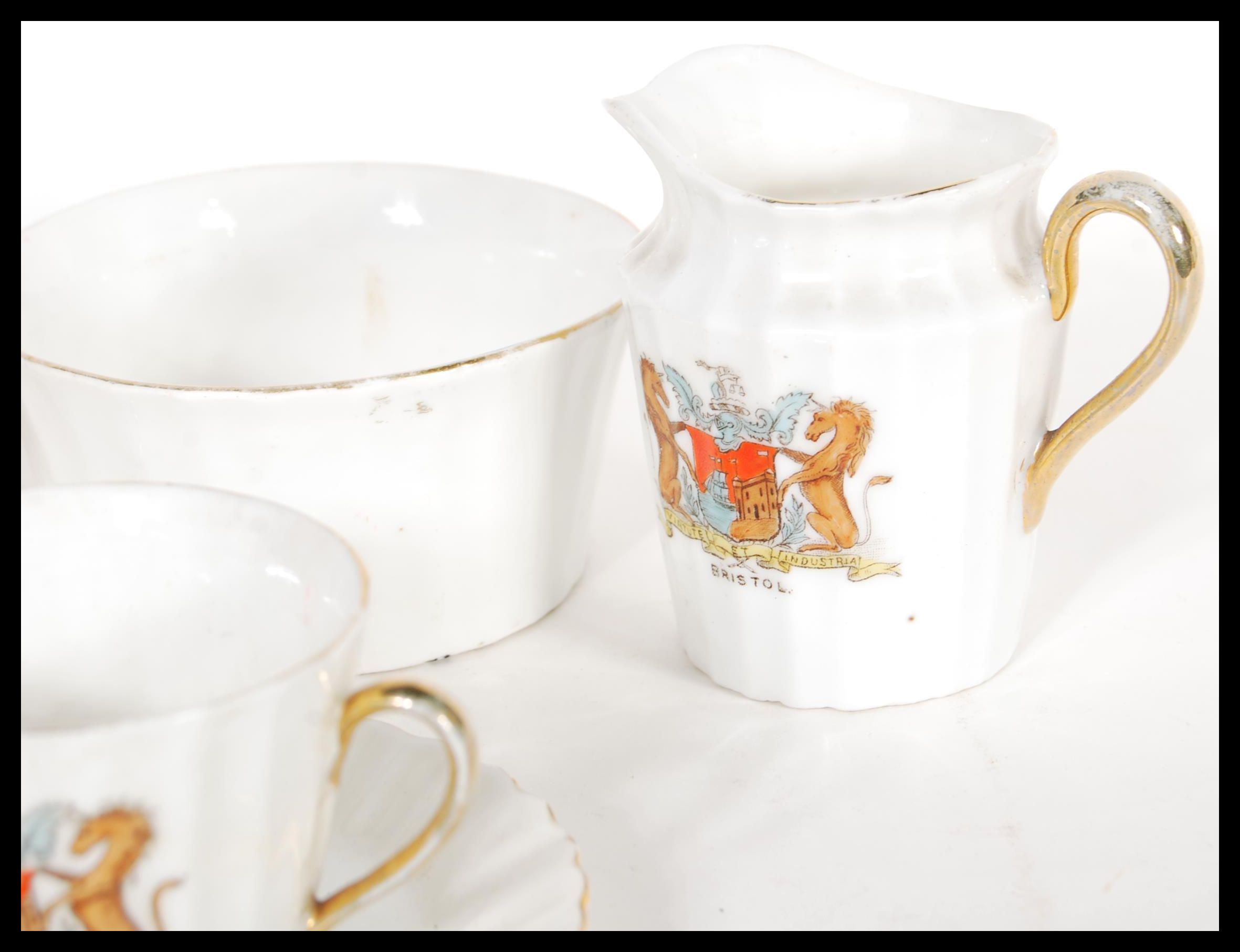 An early 20th Century Bristol crested tea set cons - Image 4 of 5