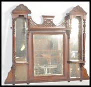 A 19th century Victorian mahogany carved overmante