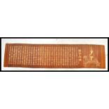 A 20th century Chinese bamboo scroll slip having p