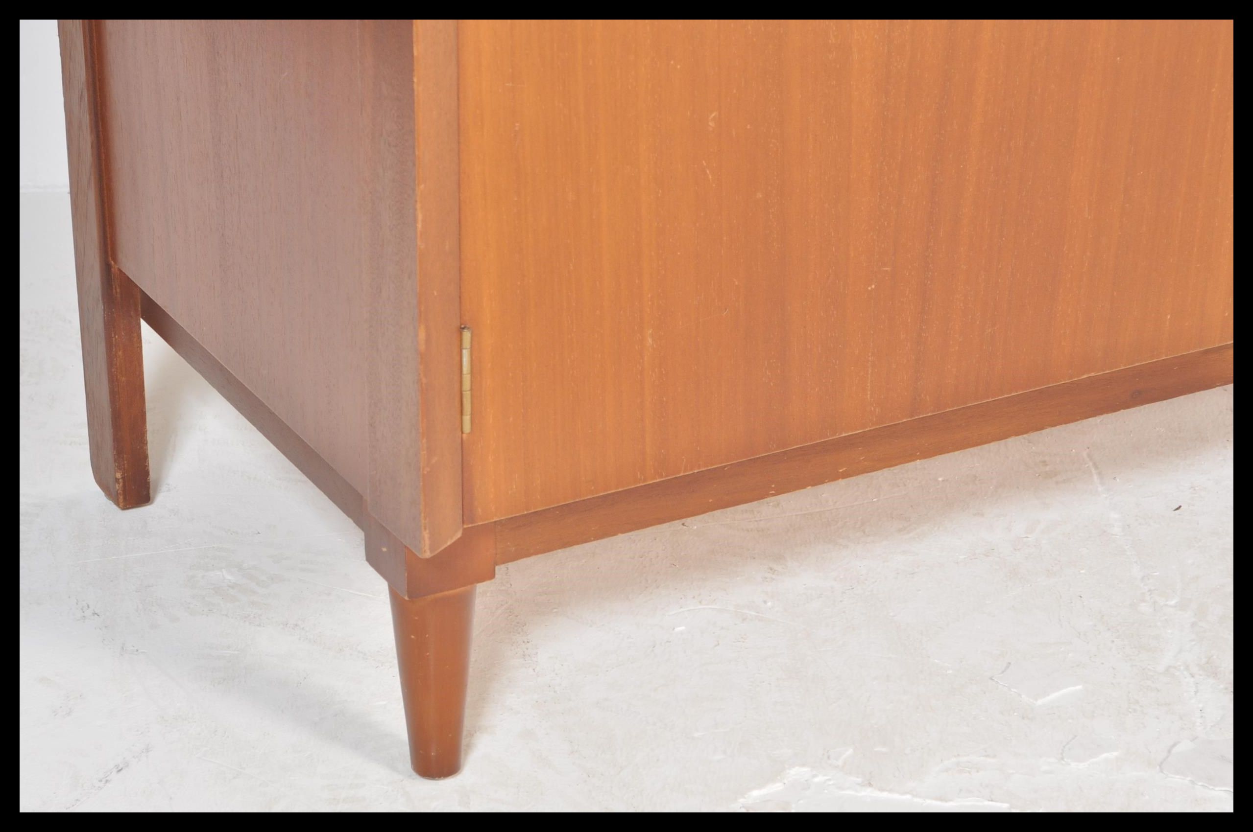 A retro mid 20th Century teak wood compactum / bac - Image 2 of 7