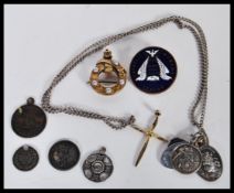 A collection of silver items to include coins and