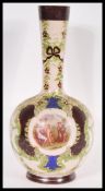 A 19th century Victorian glass hand painted onion