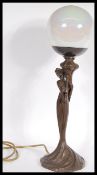 An Art Nouveau bronze effect table lamp in the for