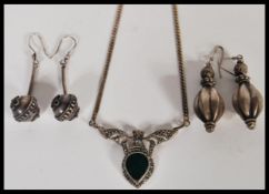 A group of silver jewellery to include a silver bo