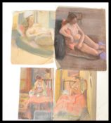 A collection of 20th Century chalk pastel painting