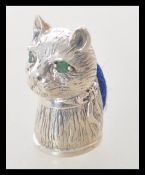 A stamped 925 silver pin cushion in the form of a