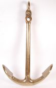 POST-WWII LARGE BRASS NAVAL ANCHOR - 1952 STAMPED