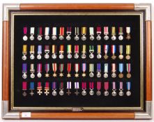 BRITISH CAMPAIGN & GALLANTRY MINIATURE MEDALS DISPLAY