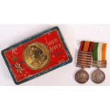RARE BOER WAR MEDAL PAIR - PRIVATE IN THE 12TH ROYAL LANCERS