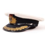 COLD WAR ERA ROYAL NAVY OFFICER'S PEAKED UNIFORM CAP