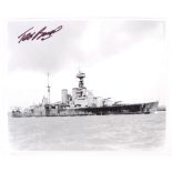 RARE HMS HOOD WWII SURVIVOR AUTOGRAPHED PHOTOGRAPH