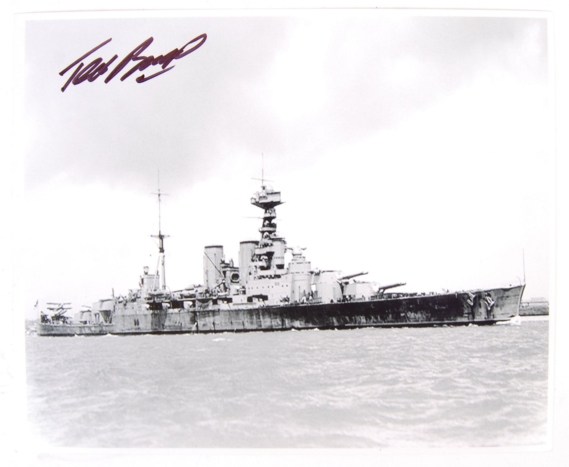 RARE HMS HOOD WWII SURVIVOR AUTOGRAPHED PHOTOGRAPH