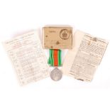 WWII SECOND WORLD WAR LOCAL BRISTOL INTEREST DEFENCE MEDAL