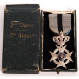 BELGIAN CASED LEOPOLD MEDAL KNIGHT'S CROSS 2ND CLASS