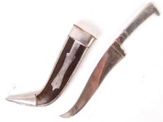 SIKH / PUNJAB 20TH CENTURY STAINLESS STEEL KIRPAN DAGGER / KNIFE