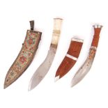 TWO 20TH CENTURY KUKRI KNIVES AND SCABBARDS