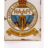 RARE VINTAGE NAAFI NAVY, ARMY & AIR FORCE ENAMEL ADVERTISING SIGN