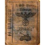 THIRD REICH GERMAN SS PANZER DIVISION SOLDIER'S ID