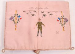 WWII SECOND WORLD WAR HITLER RELATED DECORATED PILLOW CASE