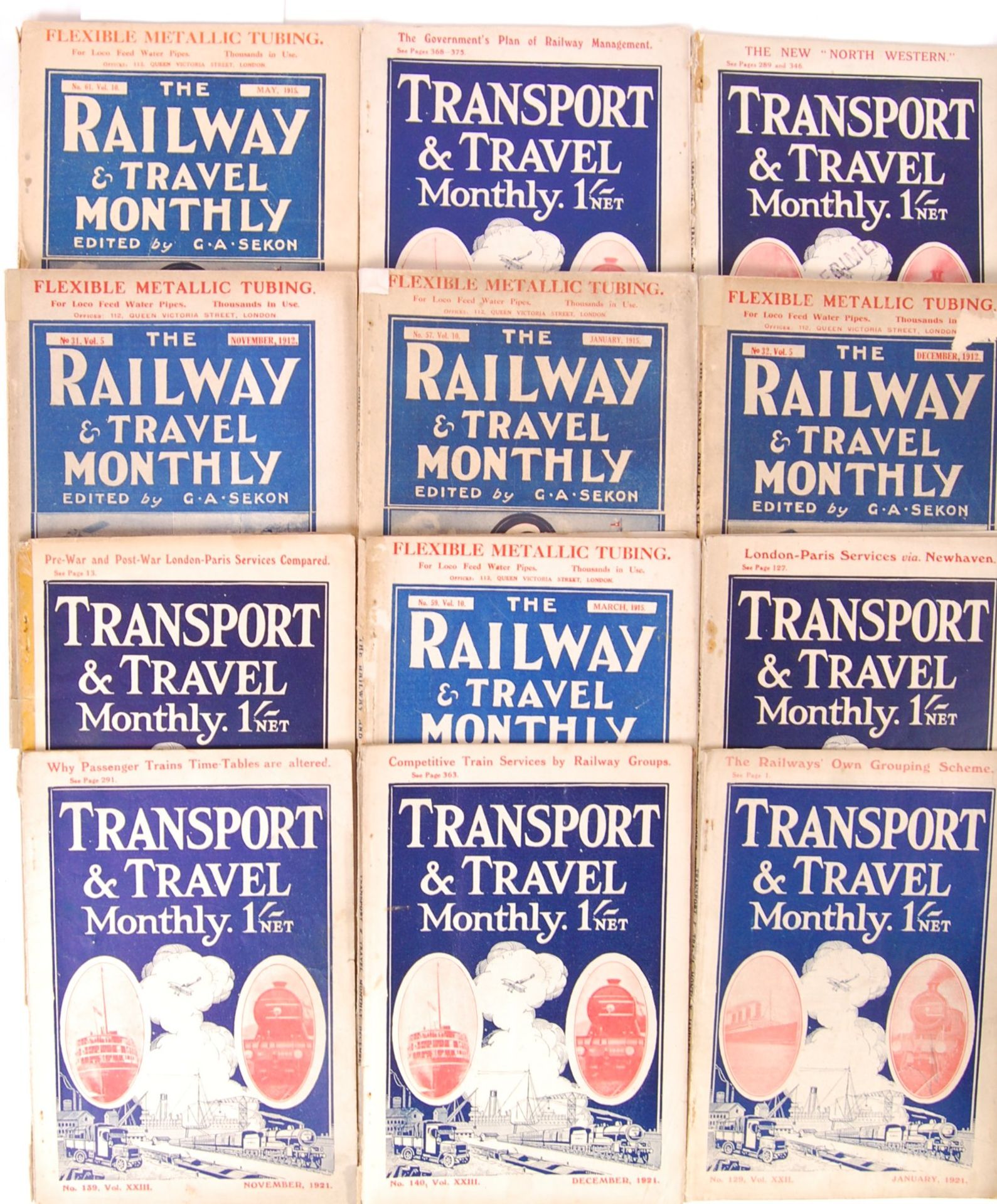 COLLECTION OF WWI ERA ' RAILWAY & TRAVEL MONTHLY ' MAGAZINES - Bild 2 aus 5