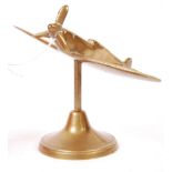 WWII SECOND WORLD WAR PERIOD BRASS SPITFIRE / HURRICANE ORNAMENT