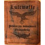 THIRD REICH GERMAN NAZI LUFTWAFFE SOLDIER'S ID BOO