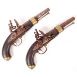 PAIR OF ANTIQUE 18TH CENTURY FORT OF LONDON FLINTLOCK PISTOLS