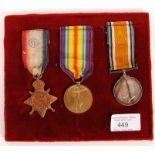 WWI FIRST WORLD WAR MEDAL TRIO TO PRIVATE IN THE RAMC