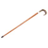 20TH CENTURY HORN HANDLED WALKING SWORD STICK CANE