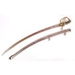 19TH CENTURY FRENCH LIGHT CAVALRY SWORD & SCABBARD