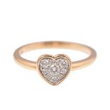 AN 18CT ROSE GOLD HEART SHAPED DIAMOND RING OF APPROX 20PNTS