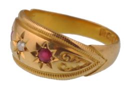 ANTIQUE HALLMARKED 18CT GOLD ROSE CUT DIAMOND RING