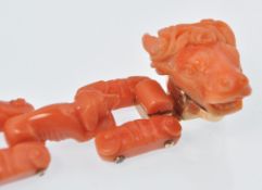 FRENCH EARLY 20TH CENTURY CHINESE INFLUENCE CORAL BRACELET