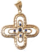 VICTORIA 18CT GOLD AND SAPPHIRE NECKLACE PENDANT IN BOX