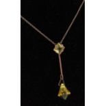 9CT GOLD LADIES ART NOUVEAU LADIES PENDANT AND NECKLACE