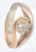 18CT WHITE AND YELLOW GOLD LADIES DIAMOND RING APPROX 1.3CTS
