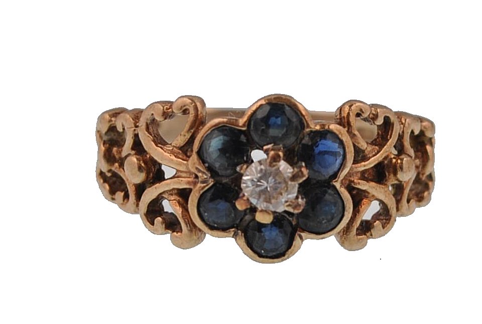 9CT GOLD SAPPHIRE RING - Image 2 of 4