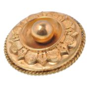 VICTORIAN GOLD ROUNDEL FORM BROOCH