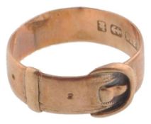 VICTORIAN 9CT / 375 BIRMINGHAMHALLMARKED 1884 GOLD BUCKLE RING