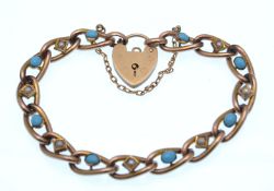 An Edwardian turquoise and half pearl bracelet