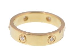 18CT YELLOW GOLD AND DIAMOND CARTIER STYLE ETERNITY RING