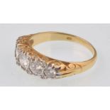 18CT GOLD AND 5 STONE DIAMOND RING APPROX 0.85CT